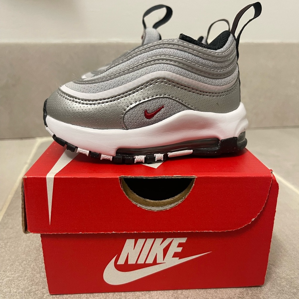 Nike Kids Silver and Black Shoes